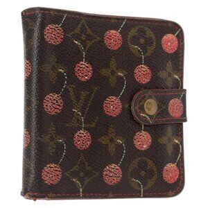 LOUIS VUITTON Monogram Cherry Compact Zip Bifold Wallet M95005 LV Auth 154887